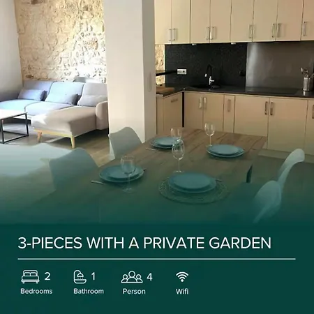 3-pieces Flat With Private Garden & Bbq Apartment *